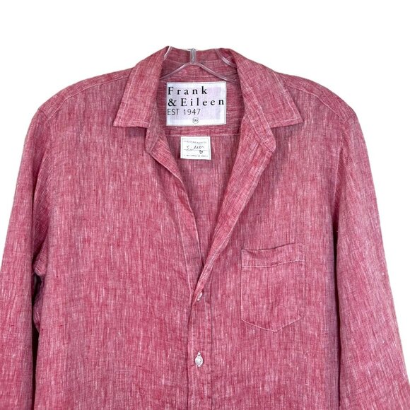 Frank & Eileen - Women’s ‘Eileen’ Relaxed Linen Shirt in Red Raspberry, XX-Small - Picture 6 of 13
